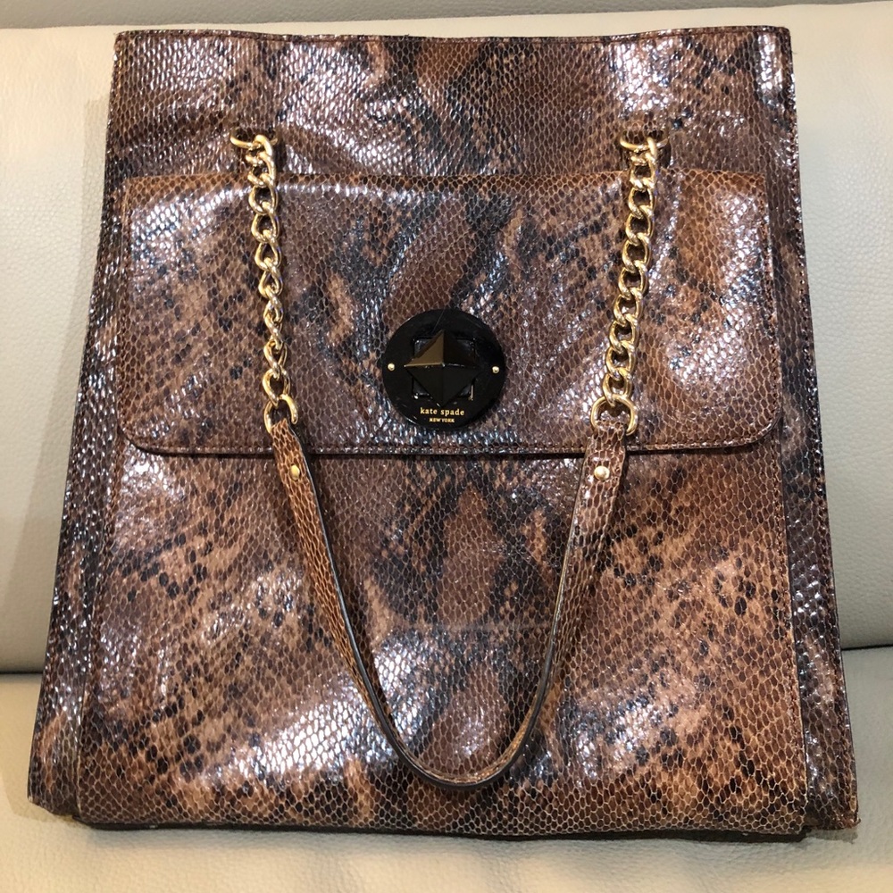 Kate Spade - snake skin pattern large satchel